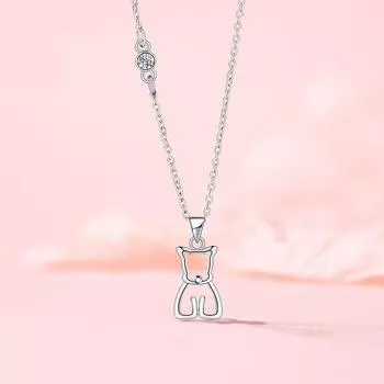 Милое ожерелье в виде щенка, женская мода, цепочка на ключицу из нержавеющей стали Jane