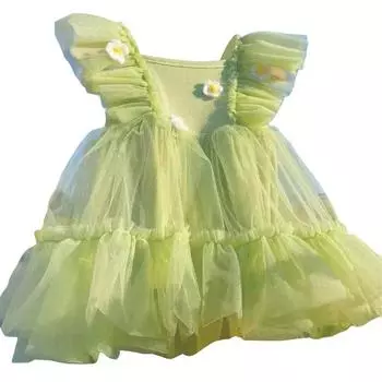 Милое платье без рукавов в стиле принцессы для маленьких свежих девочек от 1 до 5 лет 120
