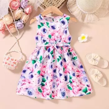 Милое платье для девочек, летнее детское модное платье принцессы 90cm