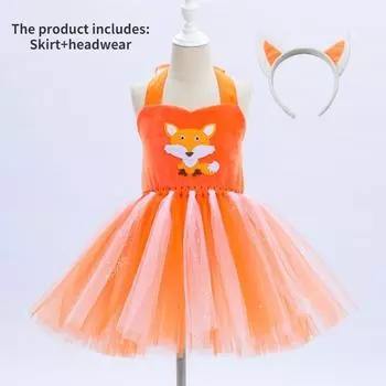 Милое платье для косплея в виде лисы на Хэллоуин для девочек, детское платье-пачка на день рождения, наряды для детей, карнавальный костюм, одежда для маленьких девочек 6-12M