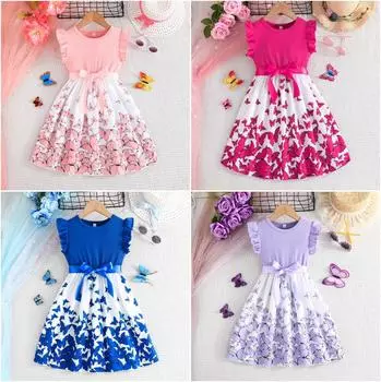 Милое платье с бантом для девочек, летнее детское милое лоскутное платье + платок на голову, комплект из двух предметов 120