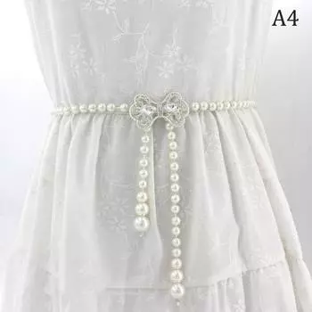 Милое платье с бантом, жемчужная талия, цепочка, пояса для женщин, цепочка на талию