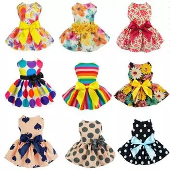 Милое платье с цветочным узором для домашних животных для собак и кошек, уютная летняя юбка для щенков, платье для домашних животных, сарафан, вечерние принцессы, юбка для маленькой собаки, одежда для собак XS