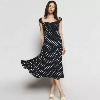 Милое платье в цветочек в европейском и американском стиле Black Wave dot XS