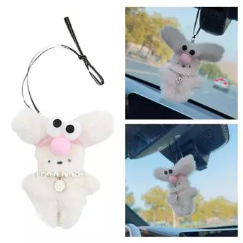 Милое плюшевое украшение в виде кролика Милая подвеска в виде кролика Милая подвеска в виде кролика Зеркало заднего вида Подвеска для ключей или сумочки