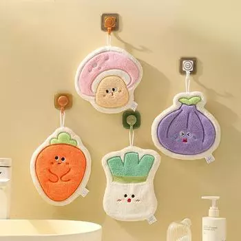 Милое полотенце для рук, мягкий носовой платок, коралловый флис, салфетка для рук, утолщенная, сухая, впитывающая, подвесная тряпка для уборки, тряпка для кухни, ванной комнаты