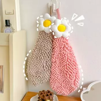 Милое полотенце для рук, подвесное, не мытье волос, носовой платок, кухонное полотенце из синели, плотное, детское, впитывающее, салфетка для рук синий