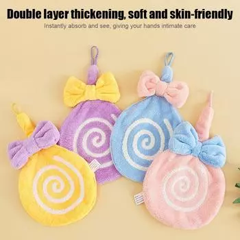 Милое полотенце для рук с изображением животных для ребенка, супервпитывающее кухонное полотенце из микрофибры, высокоэффективное полотенце для чистки посуды, кухонный инструмент 1pc розовый