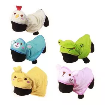 Милое полотенце для собак Мягкое полотенце для купания с капюшоном для домашних животных Полотенце для уборки домашних животных Быстросохнущие полотенца для кошек Уход за шерстью M синий