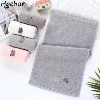Милое полотенце из чистого хлопка с ягненком, нежное, удобное, приятное для кожи, впитывающее, для взрослых, для детей, для дома, простое, повседневное, прочное, эстетичное 25-50cm белый