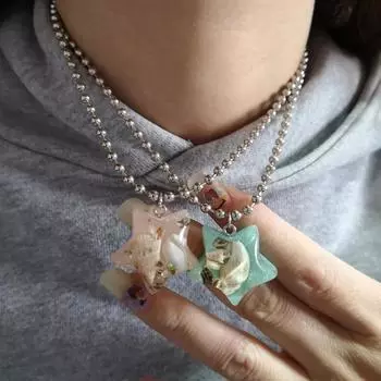 Милое Прохладное желеобразное ожерелье со звездой из смолы, металлическое ожерелье из бисера для женщин, корейская мода, милая необычная цепочка на шею Y2K, ювелирные изделия