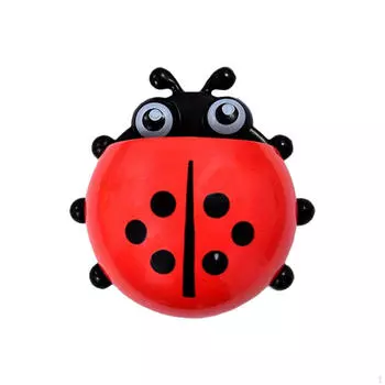 Милое решение для хранения зубных щеток в виде божьей коровки в ванной комнате красный
