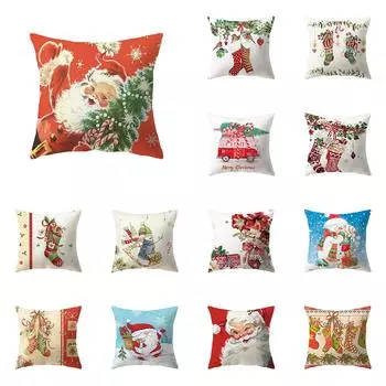 Милое Рождественское украшение с Санта-Клаусом, наволочка с принтом, домашний диван, декоративная подушка для гостиной, наволочка 40X40CM