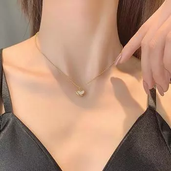 Милое сердце из натуральной ракушки колье кулон ключица цепочка воротник ожерелье женщины девушка ювелирные изделия подарок