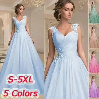 Милое свадебное платье трапециевидной формы без рукавов для девочек, платье для выпускного вечера Guaze, длинное вечернее платье XL розовый