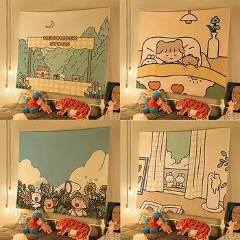 Милое украшение для комнаты, настенное украшение для дома, гобелен для офиса, гостиной, гобелен 100x75cm
