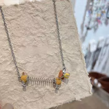 Милое весеннее ожерелье в виде щенка — детский дизайн, изысканная женская цепочка на ключицу, модный высококачественный аксессуар для свитера N0401