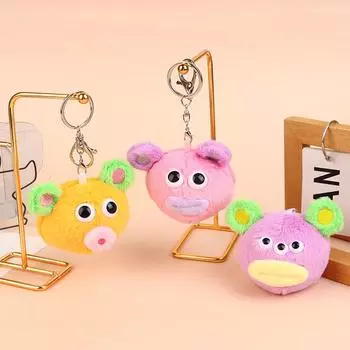 Милое выражение, большой рот, кукла-монстр, плюшевая игрушка, брелок, уродливое выражение, брелок, кулон, рюкзак, подвески, декор, подарок фиолетовый