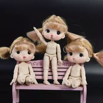 Милое выражение лица BJD Полуфабрикаты Игрушки Подвижные суставы Кукла Обнаженное тело Кукла Выражение Девушка Обнаженная C