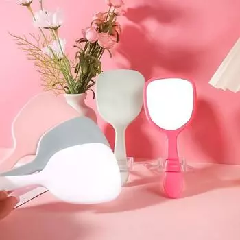 Милое зеркало для макияжа, маленькое зеркало для красоты, простое ручное зеркало для девочек чёрный