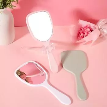 Милое зеркало для макияжа, уникальное зеркало для красоты, простое ручное зеркало для женщин чёрный