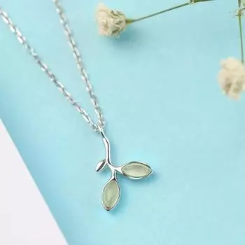 Милое женское ожерелье с листьями из чистого серебра S999 пробы в стиле Мори, маленькая свежая цепочка на ключицу, простая подвеска 99