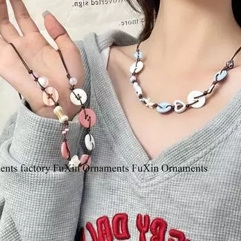 Милое женское ожерелье с пуговицами 2024 года — универсальные, дорогие и высококачественные украшения Dopamine S0332