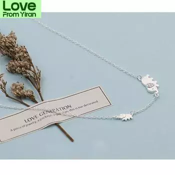 Милое женское ожерелье в виде слона из стерлингового серебра 925 пробы, цепочка-чокер на ключицу, подарок на День матери S-N342