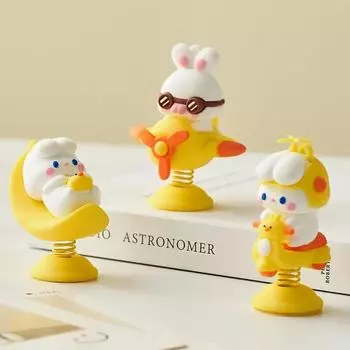 Милое животное кролик украшение автомобиля скульптура эстетические предметы милый декор комнаты настольные аксессуары компьютерный декор рождественский подарок