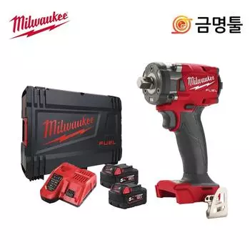 Milwaukee M18 FIW212 502X Перезаряжаемый ударный гайковерт 18 В 5,0 Ач, 2 упаковки, 1 2-дюймовый двигатель BL, 4 скорости, контроль крутящего момента