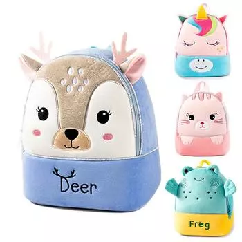 Милые 3D-школьные сумки с изображением оленя для детей, школьные рюкзаки с изображением единорога для девочек в детском саду, школьный портфель для детей
