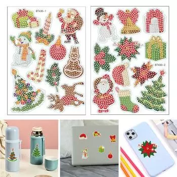 Милые 5D алмазные наклейки в рождественском стиле, устойчивые к выцветанию, без запаха, улучшающие координацию, алмазные художественные наклейки