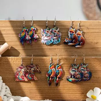 Милые акриловые серьги в виде животных для женщин, пар и подруг белый