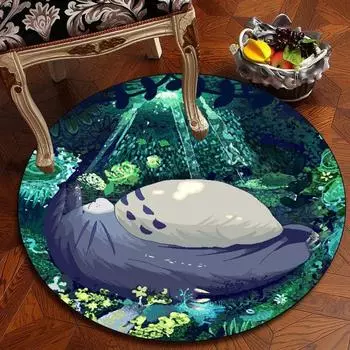 Милые анимированные ковры «Мой сосед» с мультяшными узорами, круглые ковры, домашний декор, нескользящие круглые ковры для детей и взрослых 40cm