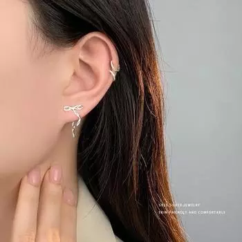 Милые атласные серьги-бантики для женщин, легкие роскошные серьги в девчачьем стиле