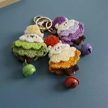 Милые автомобильные брелки для ключей, вязаные вручную брелоки, креативные мультяшные игрушки-комки шерсти розы красного