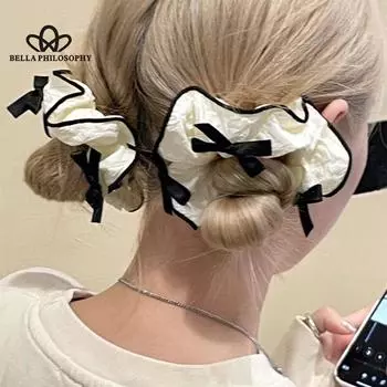 Милые аксессуары для волос с бантом для девочек, летняя милая контрастная цветная петля для волос с бантом, цветная маленькая и изысканная веревка для волос onesize белый