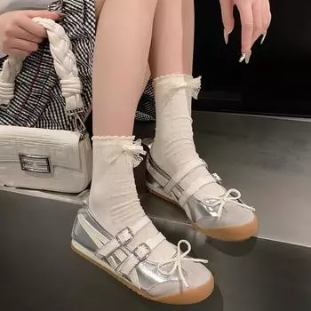 Милые балетки женские туфли-одиночки 2024 года, лето, новые французские нишевые дышащие туфли на мягкой подошве, повседневные универсальные туфли Мэри Джейн 35 белый