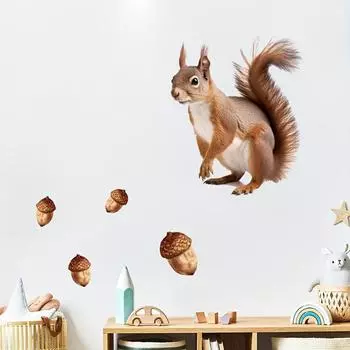 Милые белки кедровые орехи настенные наклейки животные наклейки на стены домашний декор для детской комнаты спальня крыльцо украшения