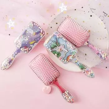 Милые блестящие TT-расчески для ухода за волосами, высококачественная массажная расческа для волос с защитой от узлов, мультяшная парикмахерская расческа для детей, женщин и девочек
