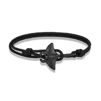 Милые браслеты с морскими животными, браслет со скатом манта, мужской, женский, регулируемый, из паракорда, парные браслеты, летний, пляжный, для серфинга, для вечеринки, браслет-манжета, подарок чёрный