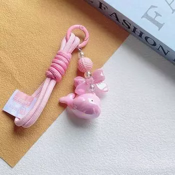 Милые брелки в виде дельфинов с пряжкой из ткани ручной работы, блестящие акриловые брелки в виде дельфинов, кавайный брелок для автомобиля, сумка розовый
