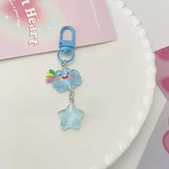 Милые брелки в виде облаков для девочек, подвески для школьных сумок, брелки для ключей, брелки Ins, подарок на день рождения, брелки в виде звезд, мультяшные кулоны для сумок, ювелирные изделия