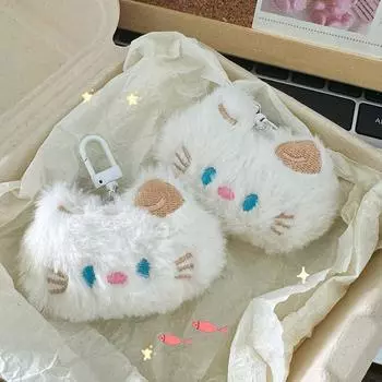 Милые брелоки с животными, мультяшные плюшевые голубоглазые кошки, брелки, плюшевая кукла Kawaii, брелок для рюкзака, украшения, аксессуары, подарки