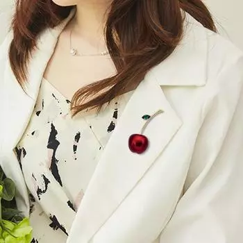Милые броши-булавки для воротника в виде вишни для женщин, красная эмаль, очаровательные фрукты, рубашка, платье, брошь-булавки, подарки