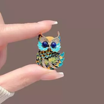 Милые броши-совы с эмалевой росписью, высококлассные броши для мужчин и женщин, маленькие значки с животными, элегантные аксессуары для костюма и пальто жёлтый