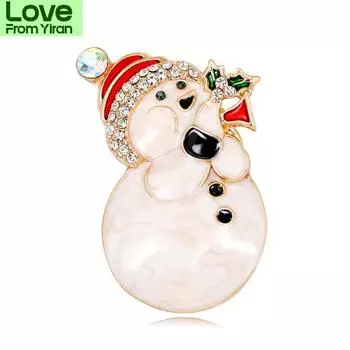 Милые броши в виде снеговика, креативная милая мультяшная фигурка со стразами, брошь-булавка, детские рождественские подарки