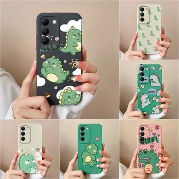 Милые чехлы для телефонов с рисунком динозавра для Vivo Y200e V30 SE V40 Lite Pro T3 V30e Y100 (ИДН) 4G 5G Shell Cover Anti Drop Мягкий Силиконовый Высокое Качество Vivo Y100 (IDN) 5G