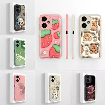 Милые чехлы с изображением медведей для Xiaomi Poco M6 X6 F5 F6 Pro PocoM6+ Shell Sweet Strawberry Мягкий силиконовый защитный экран-бампер для Xiaomi Housing Capas Xiaomi Poco M6 5G