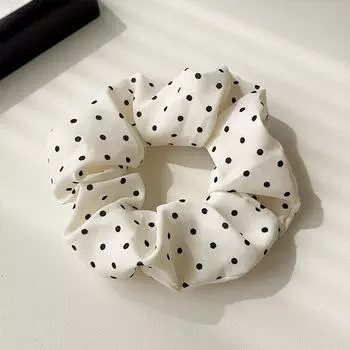 Милые черные и белые резинки для волос в горошек, большие эластичные резинки для волос, корейские женские резинки для волос в виде хвоста, аксессуары для волос для девочек One Size